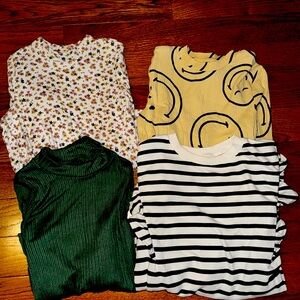 Lot of 4 long sleeve shirts. Girls size 10